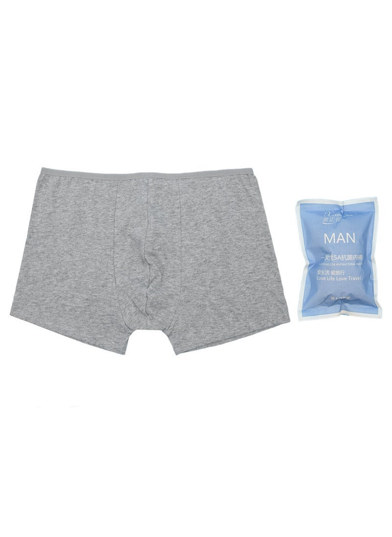Generic Mens Disposable Cotton Underwear Travel Hotel White Antibacterial Men's cotton gray disposable boxer underwear 1 pack