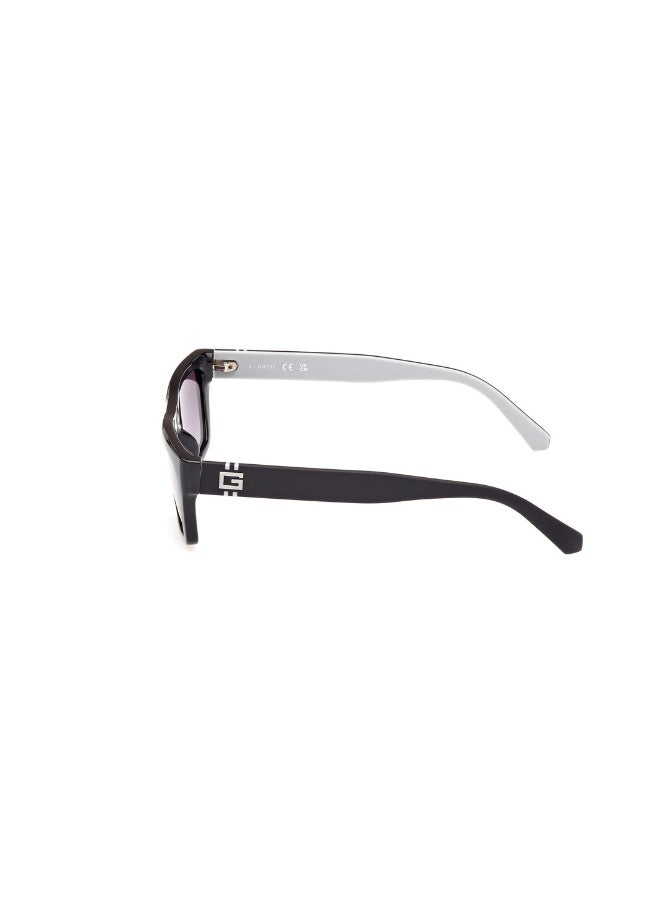 GUESS Gu00120 Rectangular Injected Sunglasses For men size 55, Shiny Black - Image 2