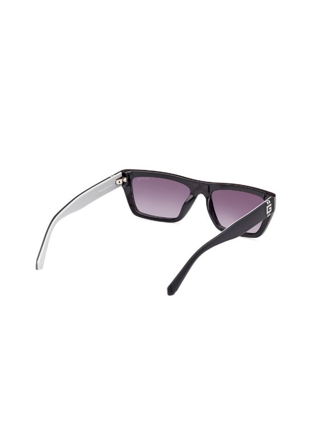 GUESS Gu00120 Rectangular Injected Sunglasses For men size 55, Shiny Black - Image 5