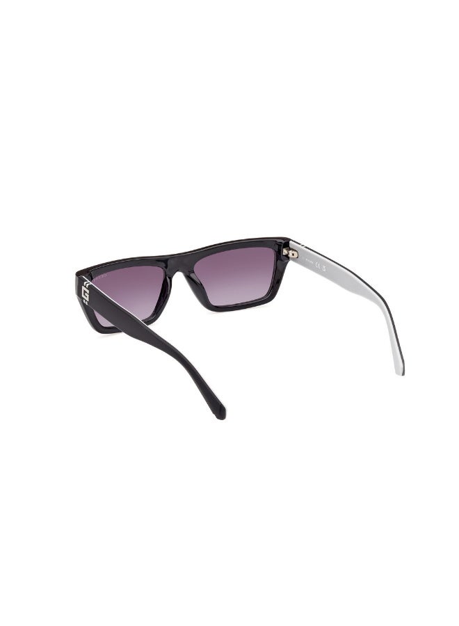 GUESS Gu00120 Rectangular Injected Sunglasses For men size 55, Shiny Black - Image 3