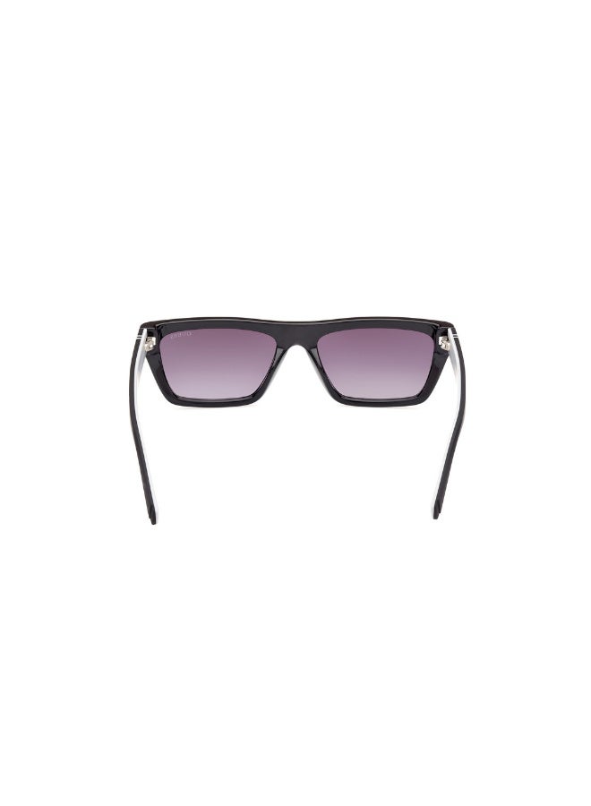 GUESS Gu00120 Rectangular Injected Sunglasses For men size 55, Shiny Black - Image 4