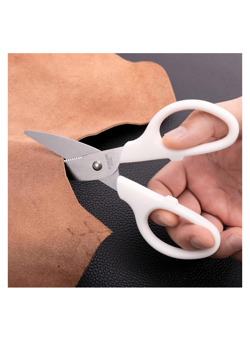 6Inch White Scissors Ideal for Sewing Crafting and Office Use Durable Straight Edge with Protective Cover Perfect for Home and School - Image 2