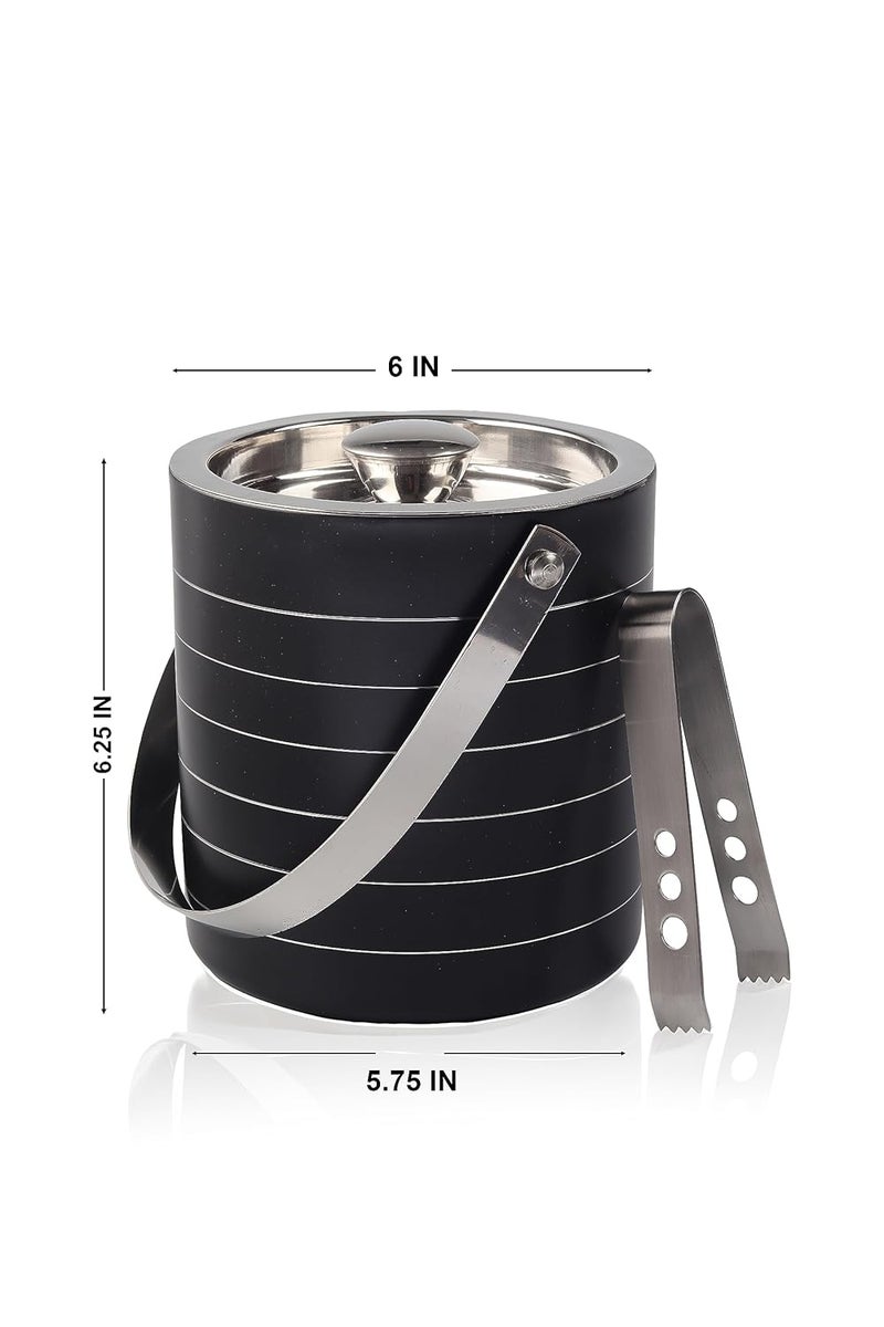 Regalo Regalo Stainless Steel Double Wall Insulated Apple Shaped Premium Ice Bucket Non Magnetic Anti Rust Food Safe Stainless Steel IB04_blackring15ltr  - Image 3