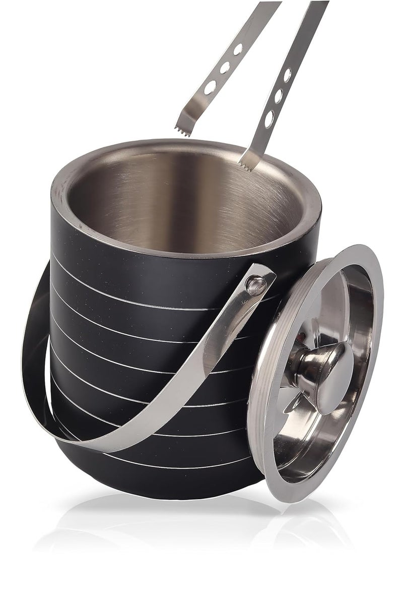 Regalo Regalo Stainless Steel Double Wall Insulated Apple Shaped Premium Ice Bucket Non Magnetic Anti Rust Food Safe Stainless Steel IB04_blackring15ltr  - Image 2