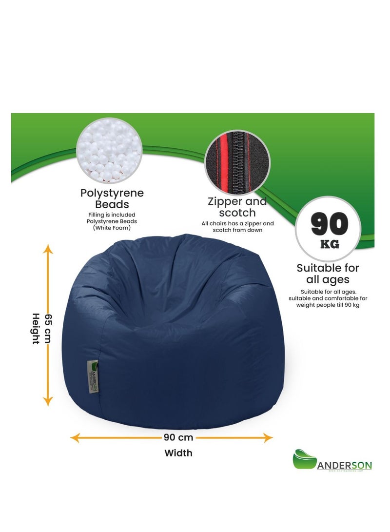 Anderson Medium Waterproof Comfortable Bean Bag Relaxing Chair Dark Blue Colour - Image 3