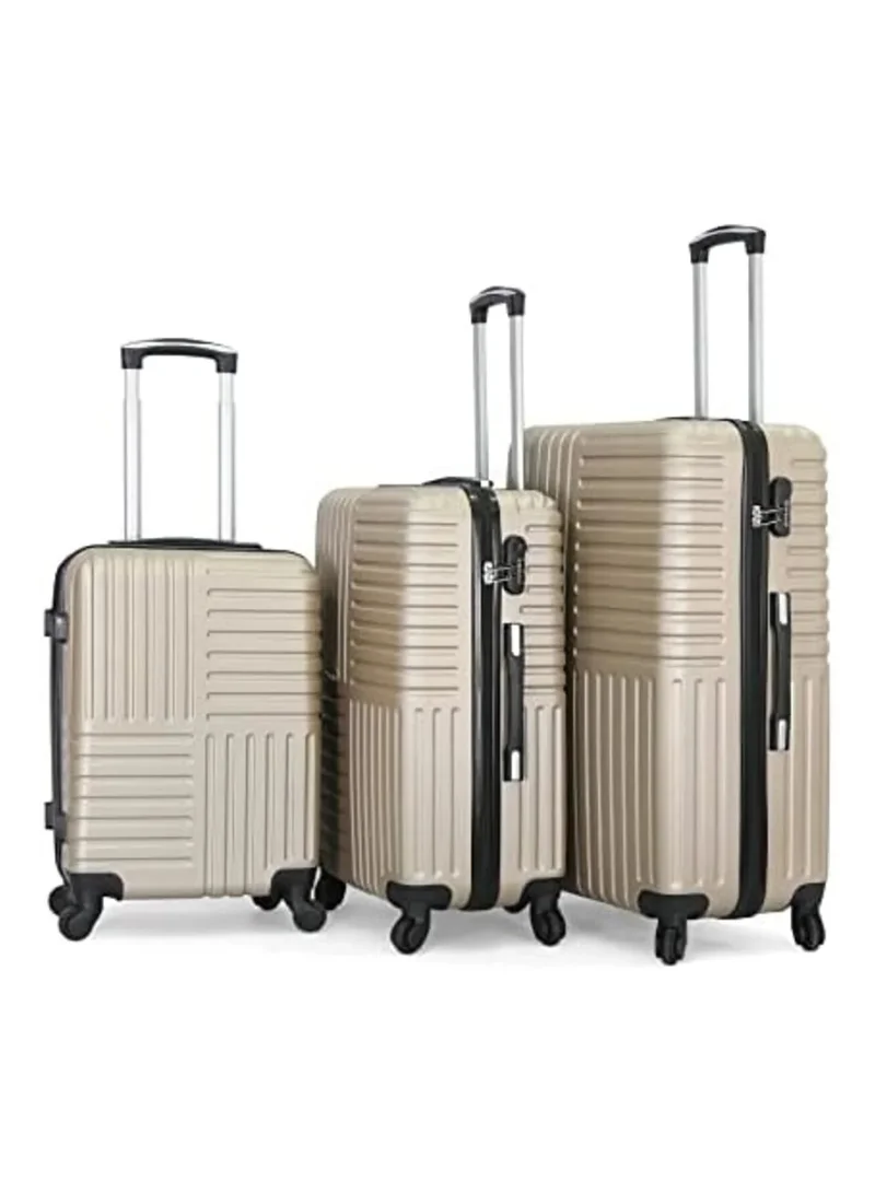 جيوردانو Giordano Trolley Luggage Set, 3-Piece, Champagne,(ABS)