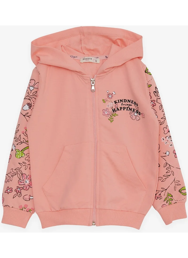 بريز Girl Cardigan Floral Printed 1-4 Years, Salmon