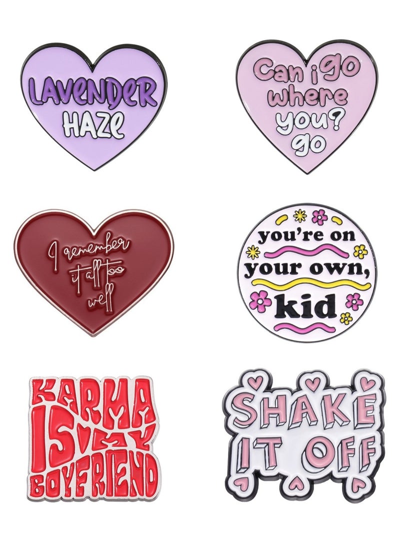 إعادة الصياغة 6 قطع دبابيس/بروشات/شارات مينا تايلور سويفت للسترات وحقائب الظهر والحقائب والقبعات ولوحات الدبابيس - Image 1