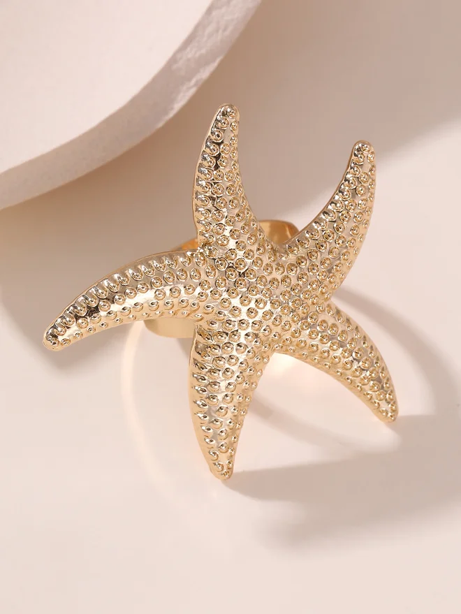 تايك تو Take Two Textured Starfish Ring