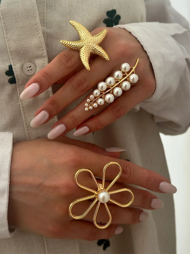 Take Two Take Two Textured Starfish Ring