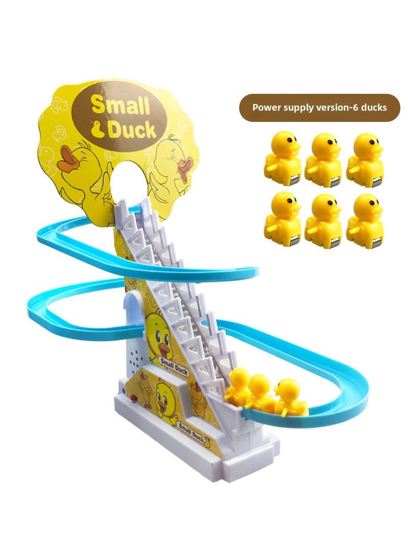 Generic - Electric track duck climbing ladder slide toy cute fun little duck automatic climbing stairs light music Wholesale Duckling ladder charging version 6 Ducks Duckling ladder charging version 6 Ducks - Image 1