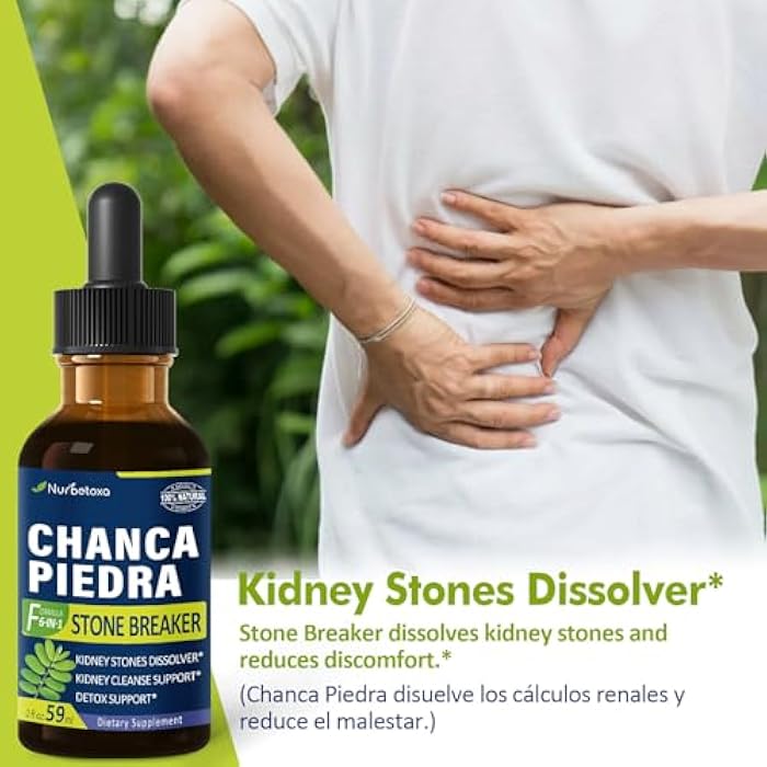 Nurbetoxa مستخلص قطرات حجر تشانكا بييدرا لتفتيت حصوات الكلى، تطهير الكلى، مكمل إصلاح مع ذيل الحصان والهندباء. تشانكا بييدرا للكلى. 2 أونصة - Image 2