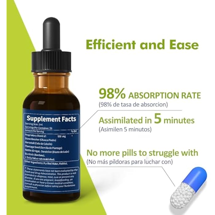 Nurbetoxa مستخلص قطرات حجر تشانكا بييدرا لتفتيت حصوات الكلى، تطهير الكلى، مكمل إصلاح مع ذيل الحصان والهندباء. تشانكا بييدرا للكلى. 2 أونصة - Image 5