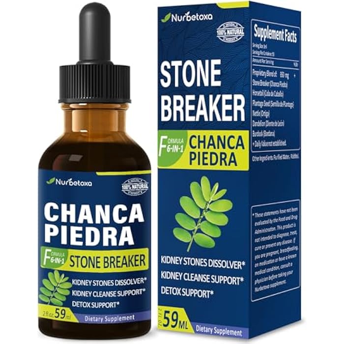 Nurbetoxa مستخلص قطرات حجر تشانكا بييدرا لتفتيت حصوات الكلى، تطهير الكلى، مكمل إصلاح مع ذيل الحصان والهندباء. تشانكا بييدرا للكلى. 2 أونصة - Image 1