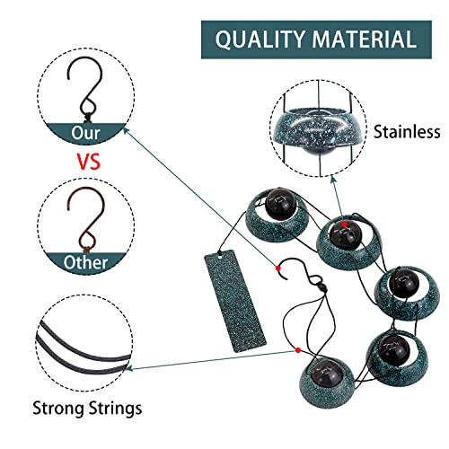 ASTARIN Bell Wind Chimes Temple Wind Bell Red Copper Wind Chimes with 5 Bells Feng Shui Wind Chime for Home Yard Outdoor Decoration A Great Memorial Wind Chime for Someone Who Loves Peace - Image 3