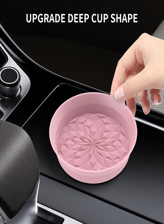 ME.FAN Car Cup Coasters [4 Pack] Silicone Cars Coasters - Universal Non-Slip Recessed Interior Accessories - Cup Holder Inserts Dusty Rose - Image 4