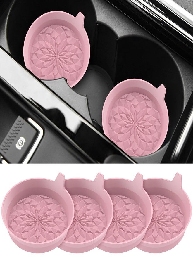 ME.FAN Car Cup Coasters [4 Pack] Silicone Cars Coasters - Universal Non-Slip Recessed Interior Accessories - Cup Holder Inserts Dusty Rose - Image 1