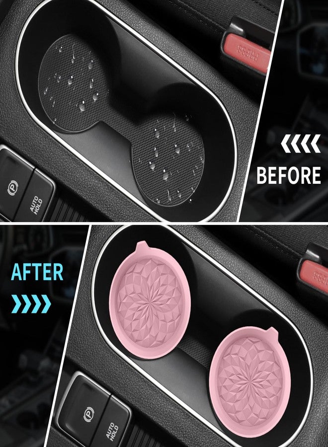 ME.FAN Car Cup Coasters [4 Pack] Silicone Cars Coasters - Universal Non-Slip Recessed Interior Accessories - Cup Holder Inserts Dusty Rose - Image 5