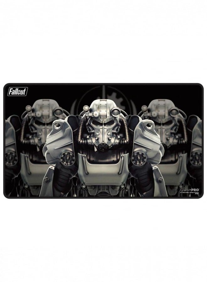 Fallout - Brotherhood of Steel Black Stitched Edge Playmat for Tabletop Gaming