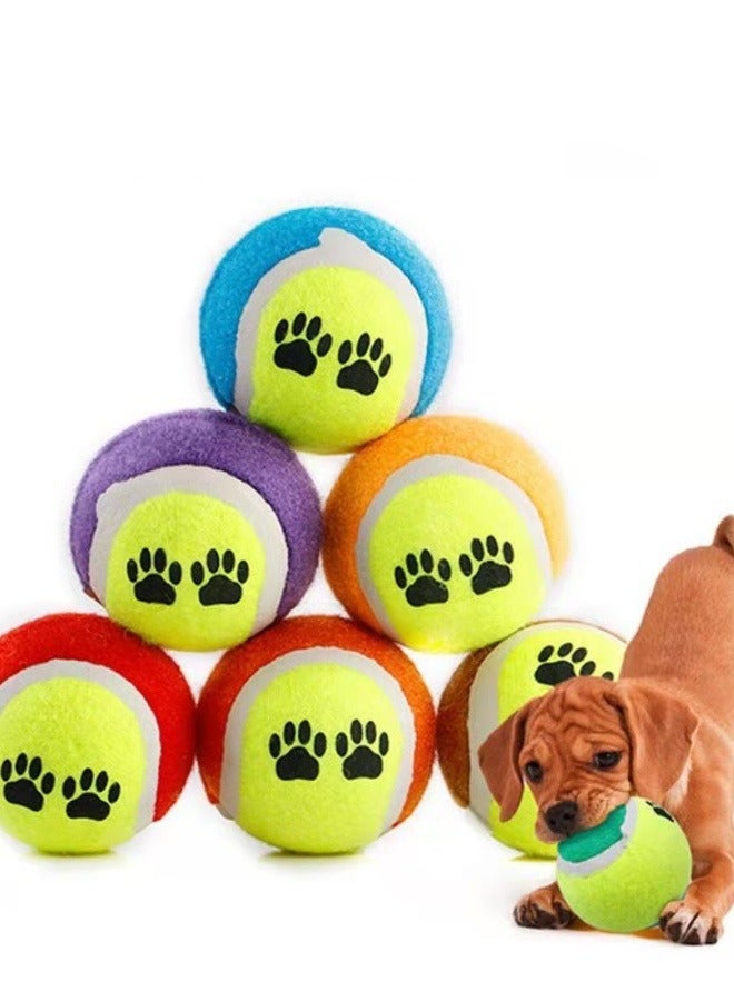 Generic Dog Tennis Balls 6cm Tennis Balls for Small Dog Pet Tennis Balls Fetching Toy Rubber Felt Training Balls for Puppy Dogs Playing Exercise and Practice(color random)  - Image 2