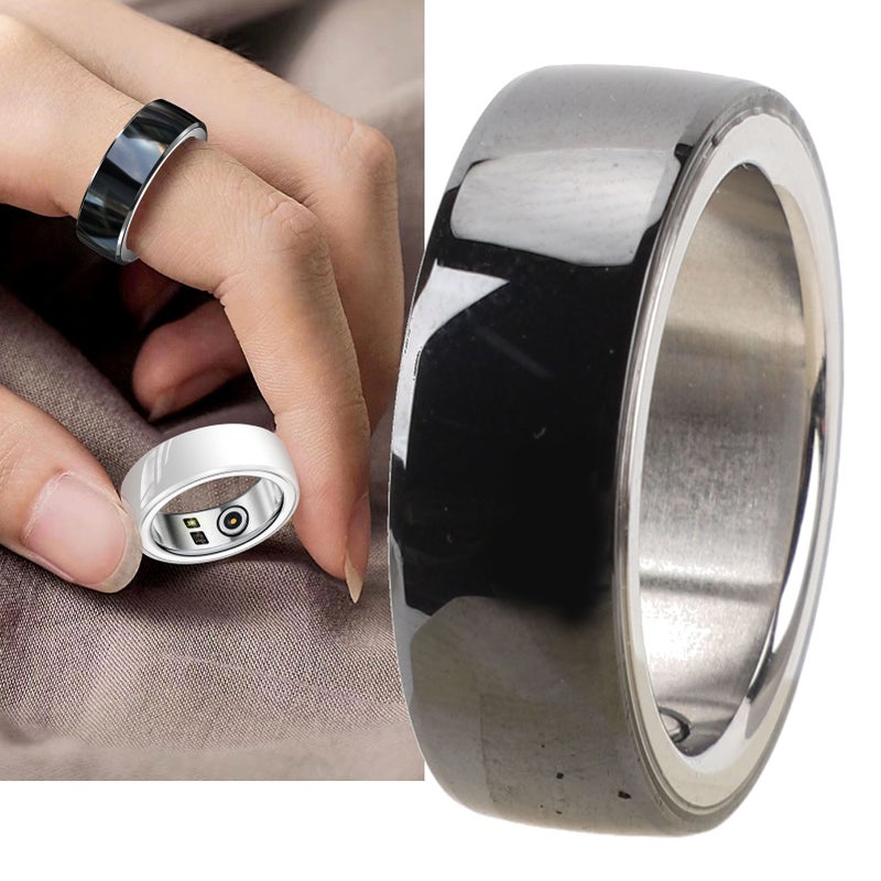 Smart Ring Multifunction Sleep Temperature Monitoring Pedometer 23mah Health Tracker Ring with Charging Case Black No. 16 - Image 4