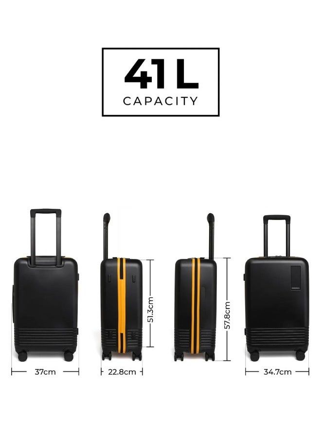 MOKOBARA The Cabin Luggage Hardsided 8 Hinomoto Wheels Small Trolley (Black & Yellow) - pzsku/ZE9F207A2AA225E27A3EBZ/45/_/1733811514/ec15fba5-2d91-4c80-b4dd-ec92223cc04d