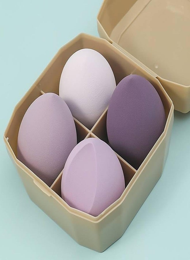 El Regalo 4 Pcs Makeup Blender Sponge Set - Foundation Blending Beauty Sponges for Flawless Application of Liquid, Cream, and Powder Makeup - Multi-Colored Sponges (Purple) - Image 2