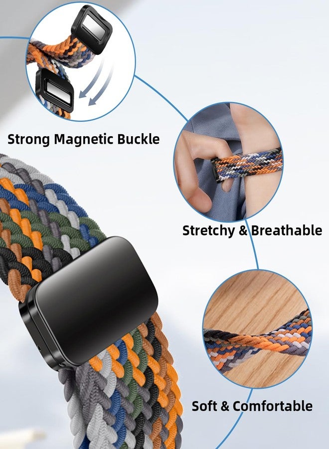 BandRain One Click No Gap Magnetic Braided Bands Compatible with Samsung Galaxy Watch 6 4 5 Band 40mm 44mm/Watch 6 4 Classic 47mm 43mm 42mm 46mm/Watch 5 Pro 45mm, 20mm Elastic Nylon Sport Strap for Men Women - Image 4