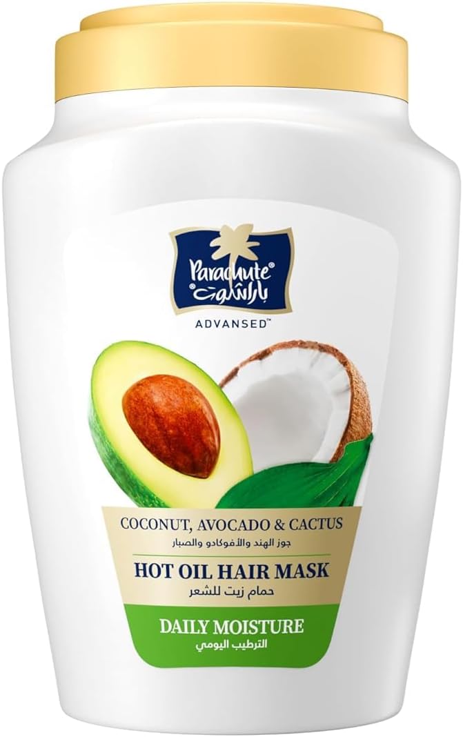 قناع الشعر بالزيت الساخن باراشوت جولد مع جوز الهند والأفوكادو والصبار لإصلاح الشعر التالف - 1000 مل