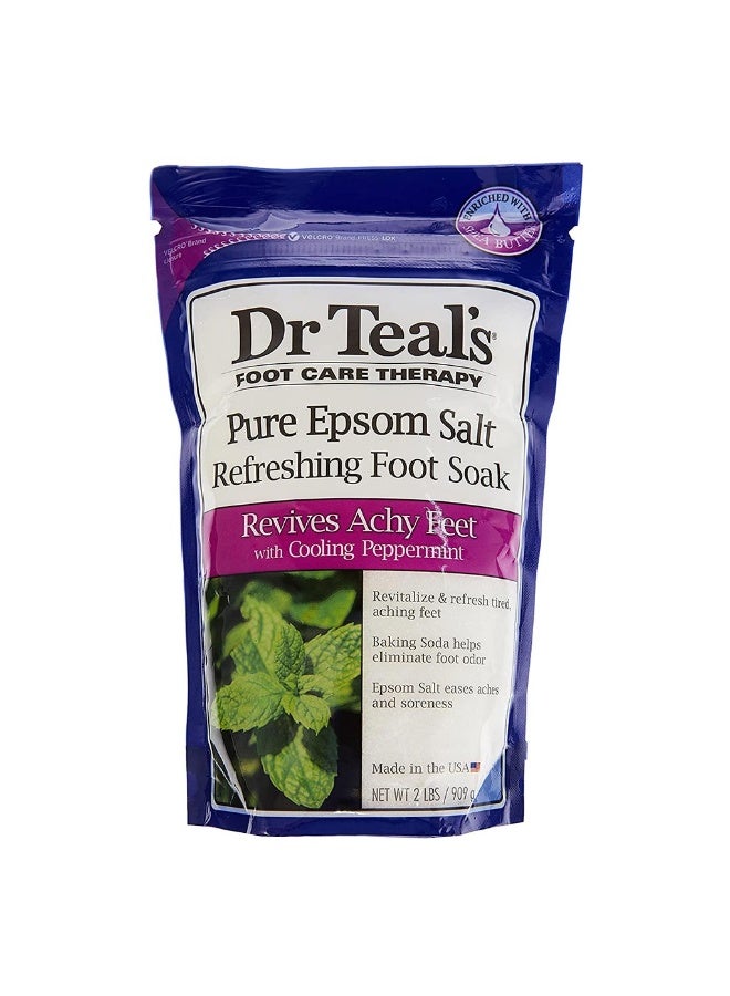 Dr Teal's Pure Epsom Salt Refreshing Foot Soak With Cooling Peppermint 909 g