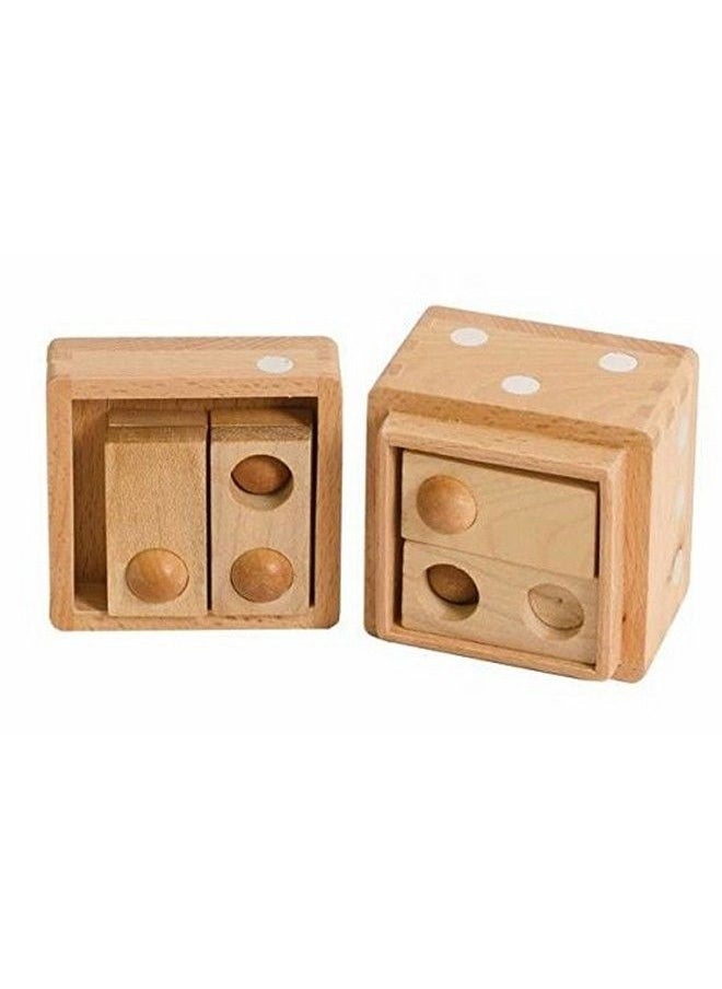 CHH 6134 1 Inch Wooden 3D Hole And Balls Dice Box Puzzle, Light Beige  - Image 2