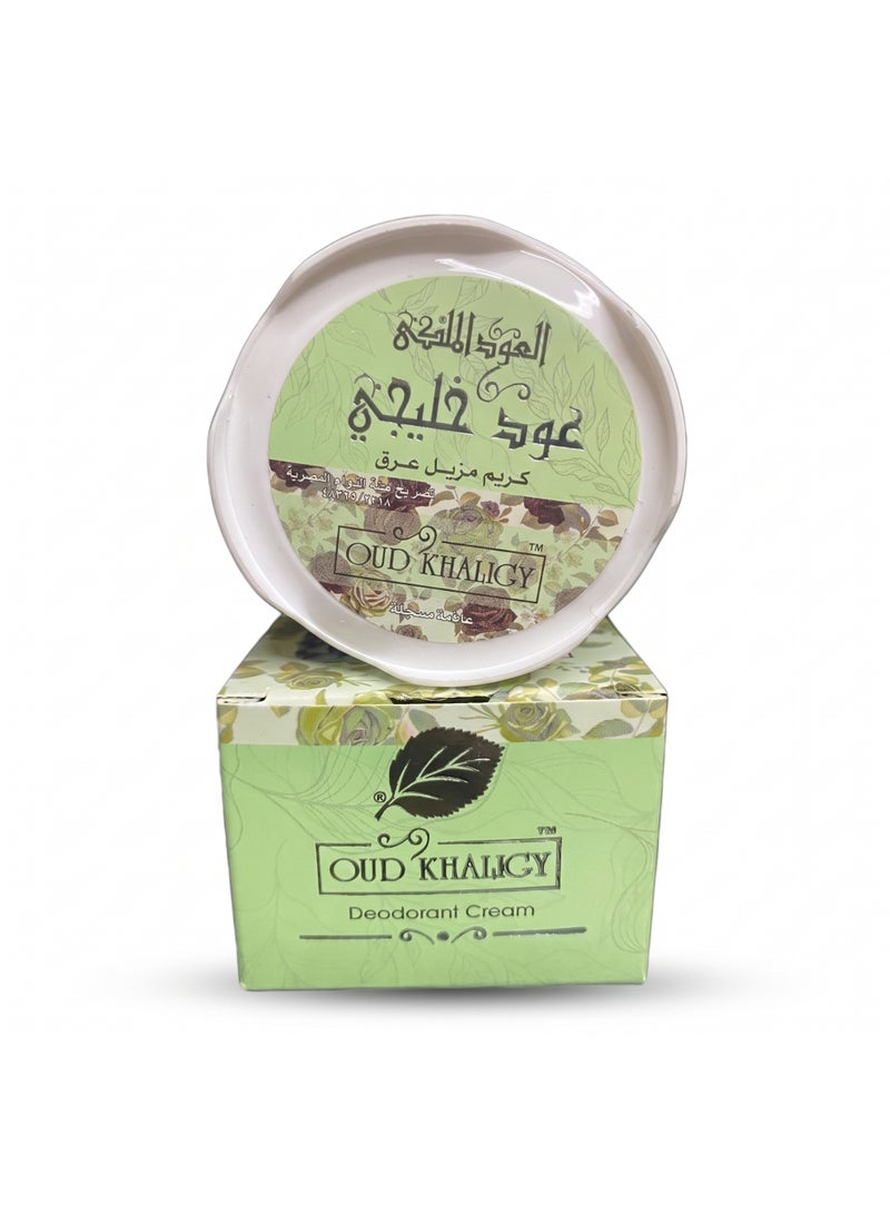Al Oud Al Malaky Oud Khaligy Deodorant Cream 50g - Long-Lasting Effective Protection, Smooth & Gentle Formula, Unisex - Image 1