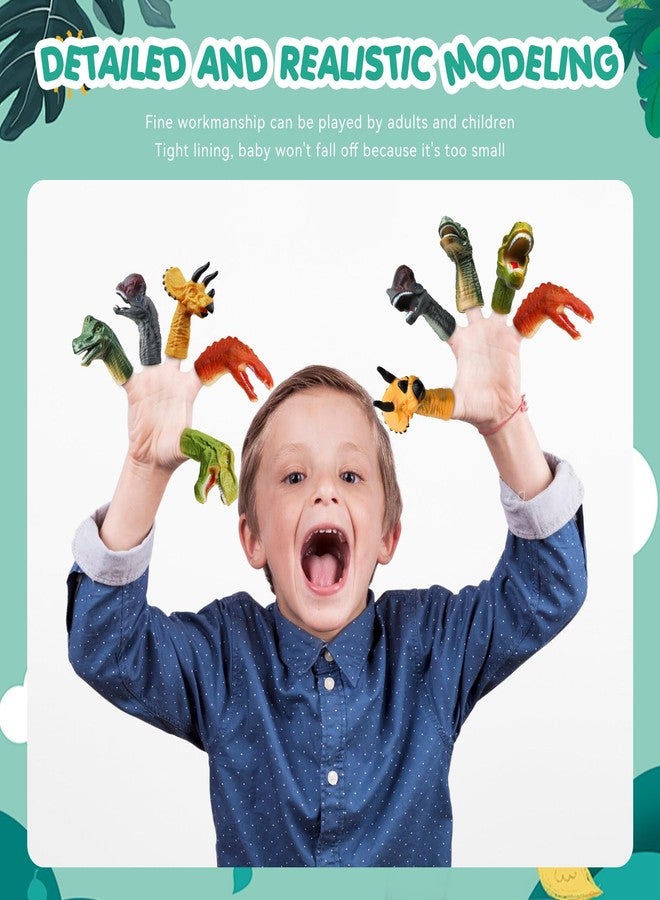 SAURAWAN 5 Pcs Dinosaur Finger Puppets Party Faovrs for Toddler and Kids 3-5 4-8, Mini Baby Finger Puppet Toys, Small Animals Bulk Toys for Kids Prizes, and Show Theater Props - Image 4