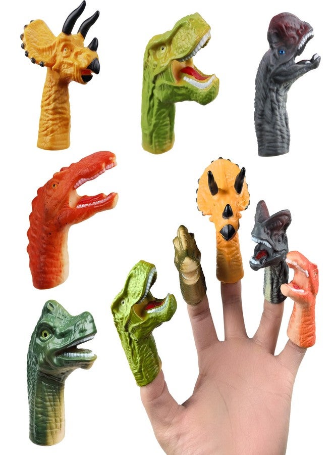 SAURAWAN 5 Pcs Dinosaur Finger Puppets Party Faovrs for Toddler and Kids 3-5 4-8, Mini Baby Finger Puppet Toys, Small Animals Bulk Toys for Kids Prizes, and Show Theater Props - Image 1