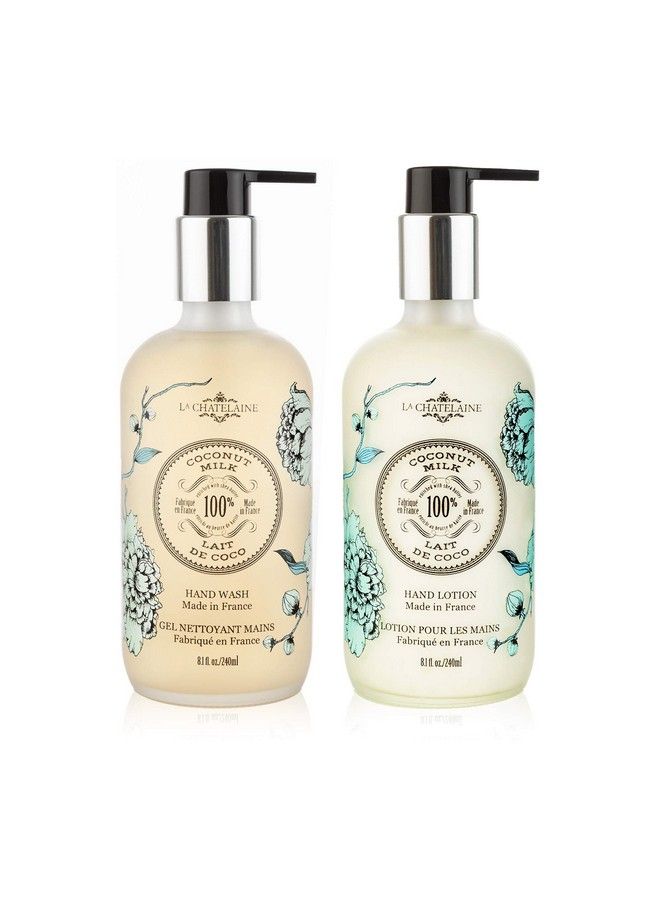 La Chatelaine Hand Wash & Lotion Set | Sulfate Free | Frosted Glass Bottles | Nourishing Shea Butter Formula | Natural And Organic | Made In France | 2 X 8.1 Oz. (Coconut Milk) - Image 1