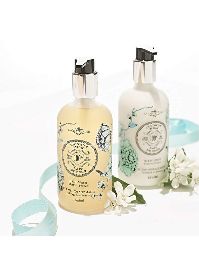 La Chatelaine Hand Wash & Lotion Set | Sulfate Free | Frosted Glass Bottles | Nourishing Shea Butter Formula | Natural And Organic | Made In France | 2 X 8.1 Oz. (Coconut Milk) - Image 4