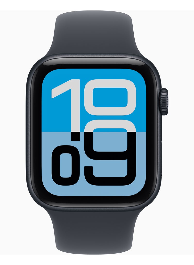 Apple Watch SE 3 GPS + Cellular 44mm (Middle East Version) Midnight Aluminium Case With Midnight Sport Band - M/L - Image 2