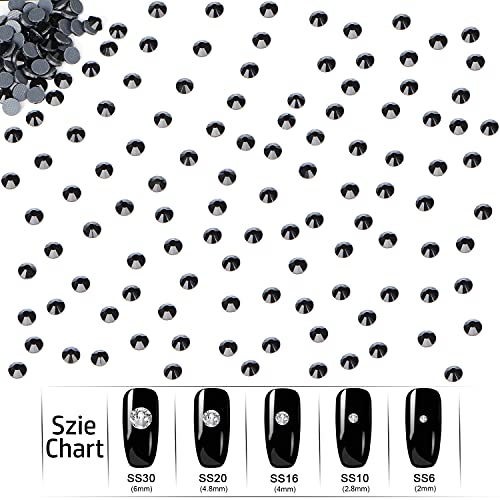 LPBeads 2000 Pieces SS20 Black Hotfix Rhinestones Flatback Round Crystal Glass Rhinestones Gems for Crafts Nail Face Art Clothes Shoes Bags DIY - Image 3