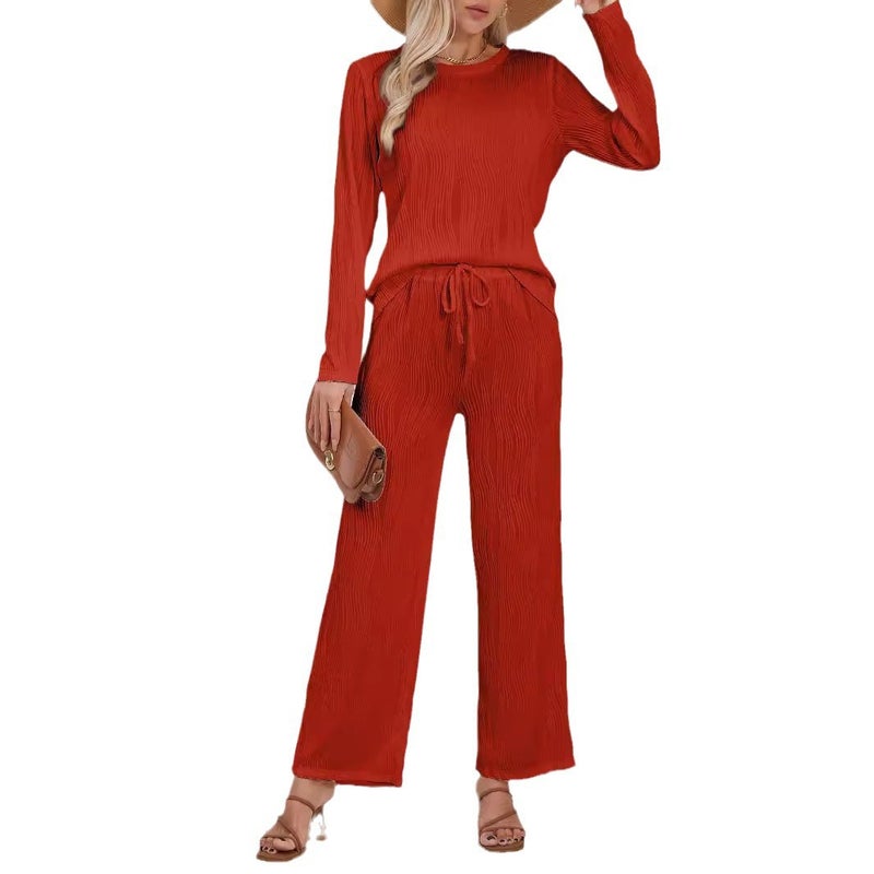 Knitted Jacquard Long Cardigan Set, Comfortable Relaxed Fit Casual Outfit - Image 5