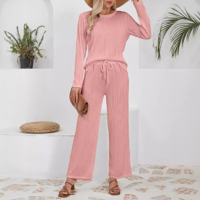 Knitted Jacquard Long Cardigan Set, Comfortable Relaxed Fit Casual Outfit - Image 3
