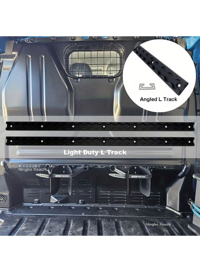2 قدم مسار شحن ألومنيوم أسود مع ملحقات للشاحنات الصغيرة والشاحنات وعربة النقل وسيارة الدفع الرباعي - Image 2