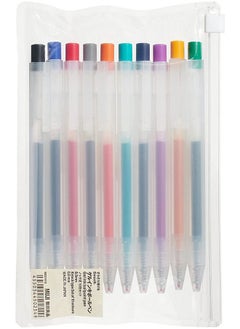 MUJI Clear Ballpoint Gel Pen 0.5Mm [10 Colors Set] Retractable  - Image 3