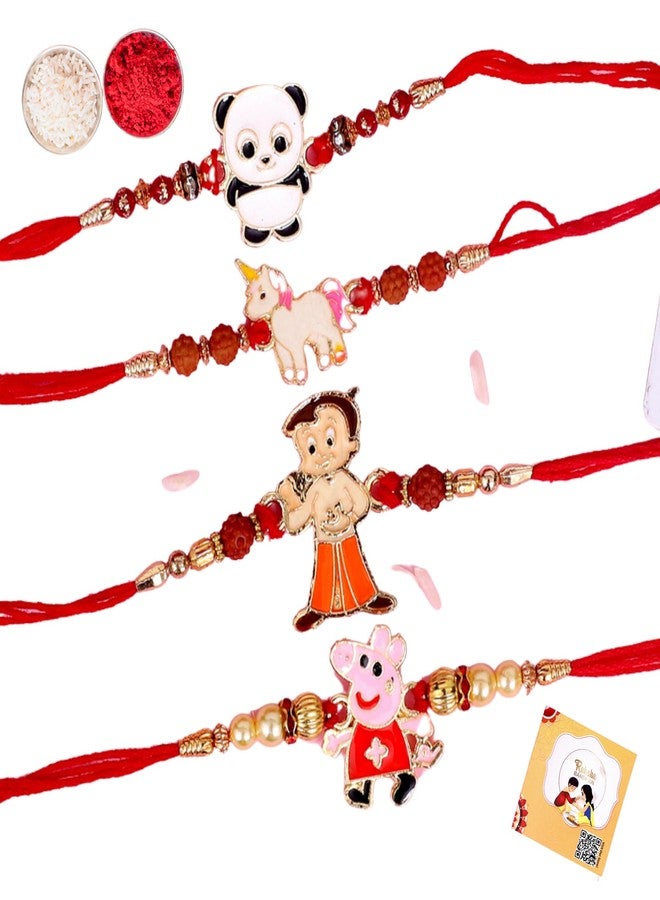 Kids Metal Rakhi - Cartoon Character Rakhi/Bracelet for Boys | Durable Design with Roli Chawal | Raksha Bandhan Gift Card (PAN, 1) - Image 1