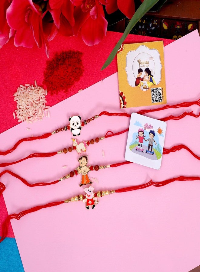 Kids Metal Rakhi - Cartoon Character Rakhi/Bracelet for Boys | Durable Design with Roli Chawal | Raksha Bandhan Gift Card (PAN, 1) - Image 2