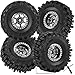 hopsupRC RC 10 Beadlock Truck Tires for 118 124 Trx4m SCX24 RC CrawlerRC Wheels TiresAluminum 10 Beadlock Wheel Rim10in Tires TyresTitanium4PCS - Image 2