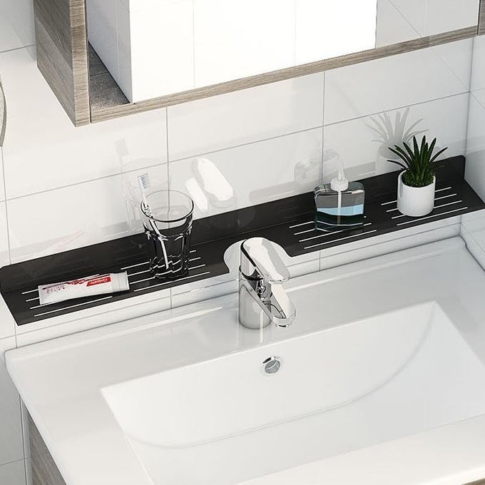 BATHROOM SHELF, FLOATING OVER SINK SHELF WITH U SHAPE CUT-OUT DESIGN, WALL MOUNTED BATHROOM SINK SHELF OVER FAUCET FOR BATHROOM, KITCHEN, TOILET, LAUNDRY