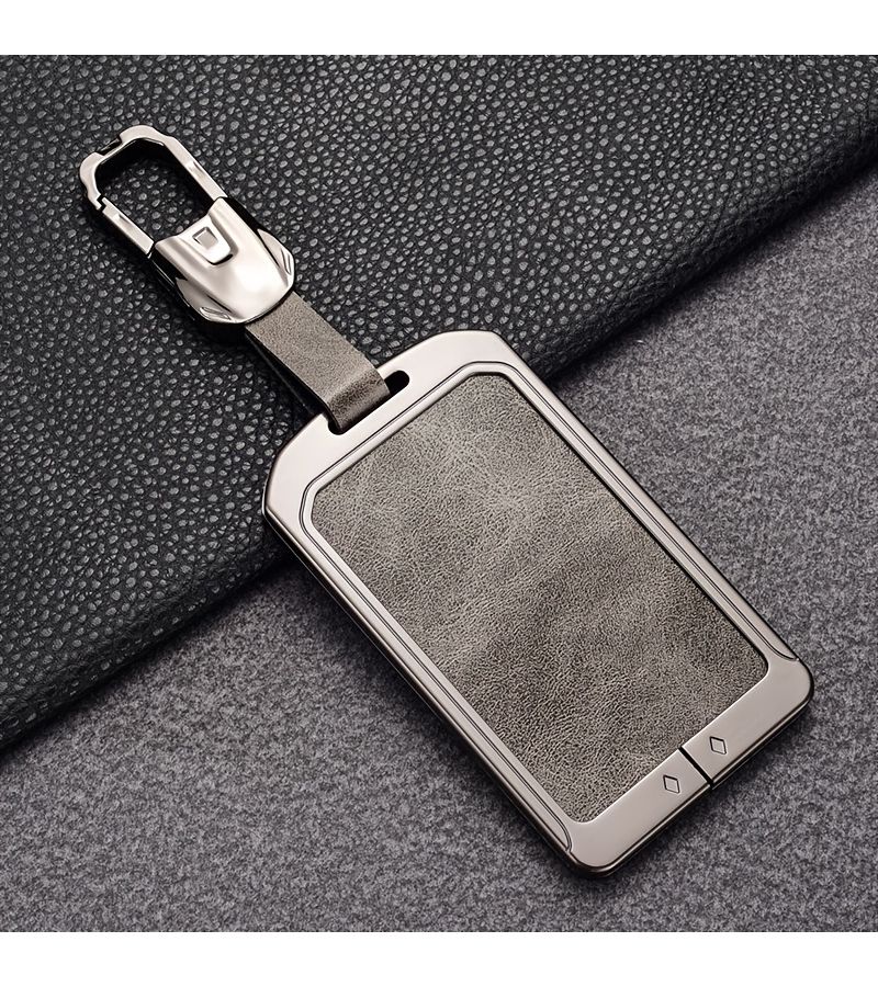 Brown Card Case For Tesla Model 3 Model Y Zinc Alloy Key Cover With Sports Car Buckle - Image 4
