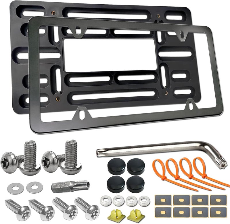 Aootf Front License Plate Bracket- Universal Front Bumper License Plate Mounting Kit - Image 1