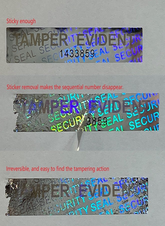 BCIOPE Tamper Evident Stickers Hologram Labels with Unique Sequential Number, 2.5'' x 0.5'' (240) - Image 2