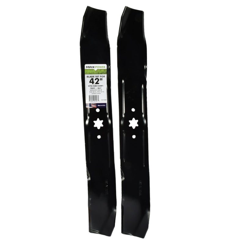 مجموعة شفرات التقطيع Maxpower 561532B 2Blade لقص 42 بوصة MTDCub CadetTroyBilt 7420616A والعديد من الآخرين تحل محل OEM s 74204126 7420616 9420616